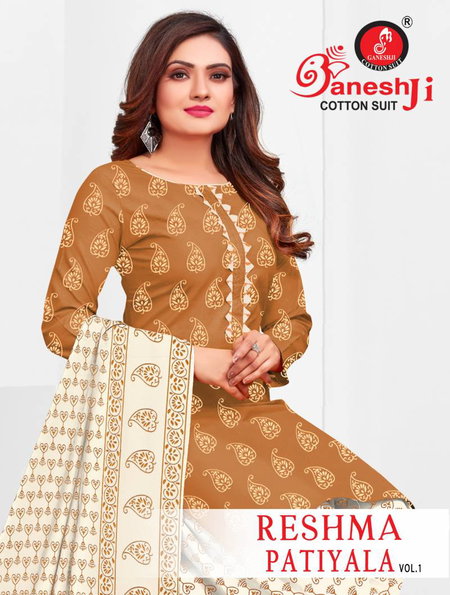 Reshma Patiyala Vol 01 By Ganeshji Fancy Cotton Dress Material Online Wholesale
